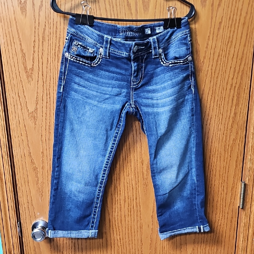 Miss Me Women's Cropped Jeans in Deep Blue Size 27